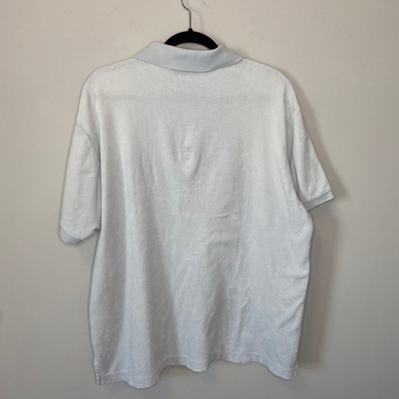 Ralph Lauren Polo Terry Cloth Polo Tee Sz Medium Light Blue/White VTG - Picture 4 of 7